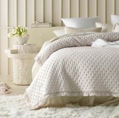 Couvre-lit beige 220 x 240 cm, couverture de vie polyvalente comme couvre-lit ou housse de canapé, couvre-lit pour lit et canapé, style quilt, idéal comme couvre-lit
