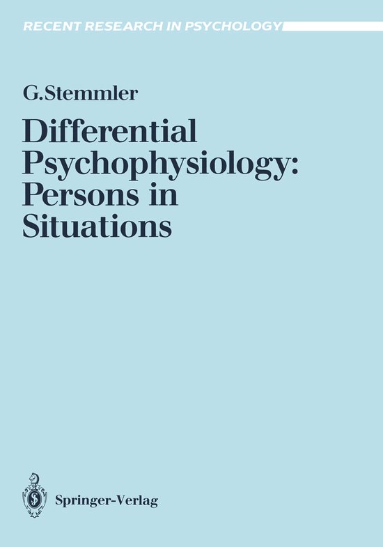 Differential Psychophysiology: Persons in Situations - cover