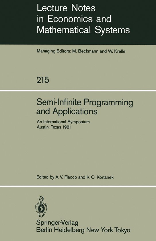 Semi-Infinite Programming and Applications - cover