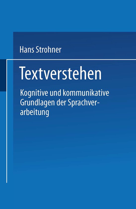 Psycholinguistische Studien- Textverstehen - cover