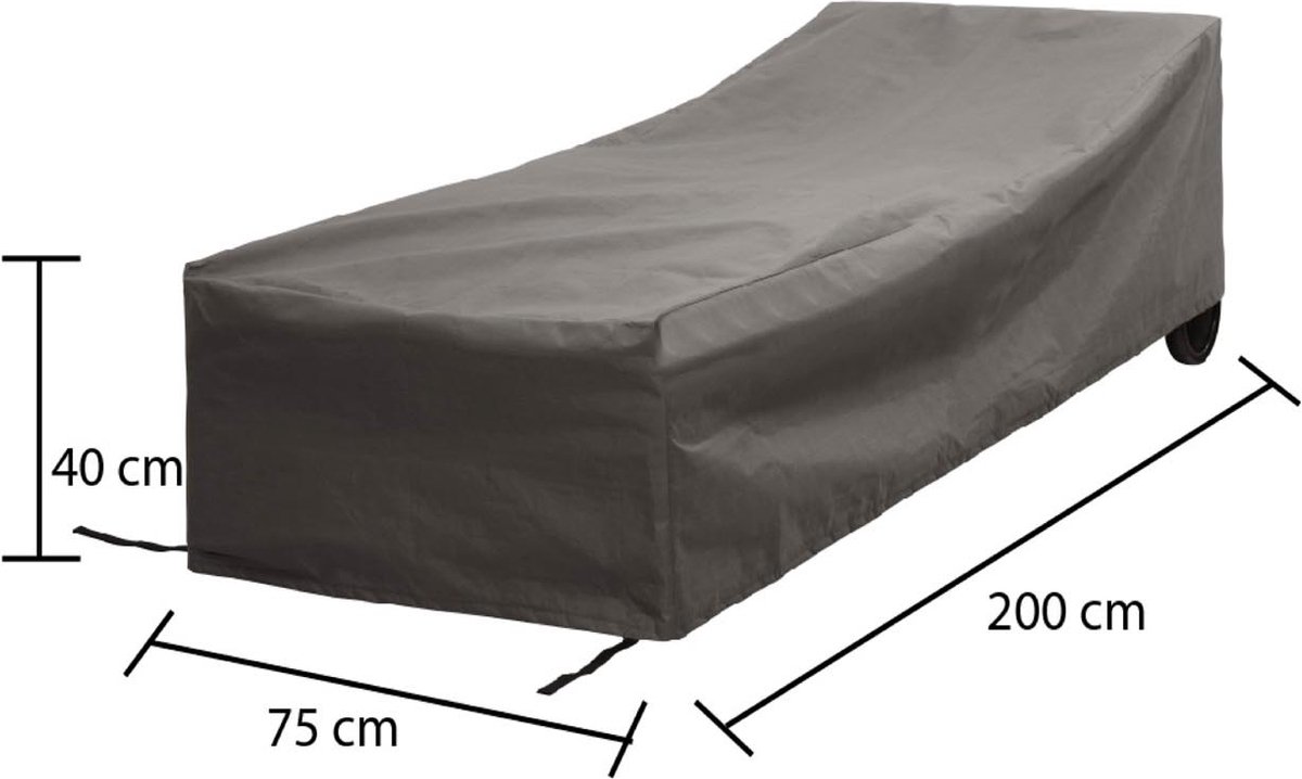 Winza Outdoor Covers Basic - beschermhoes ligbed - Afmeting : 200x75x40 cm Antraciet