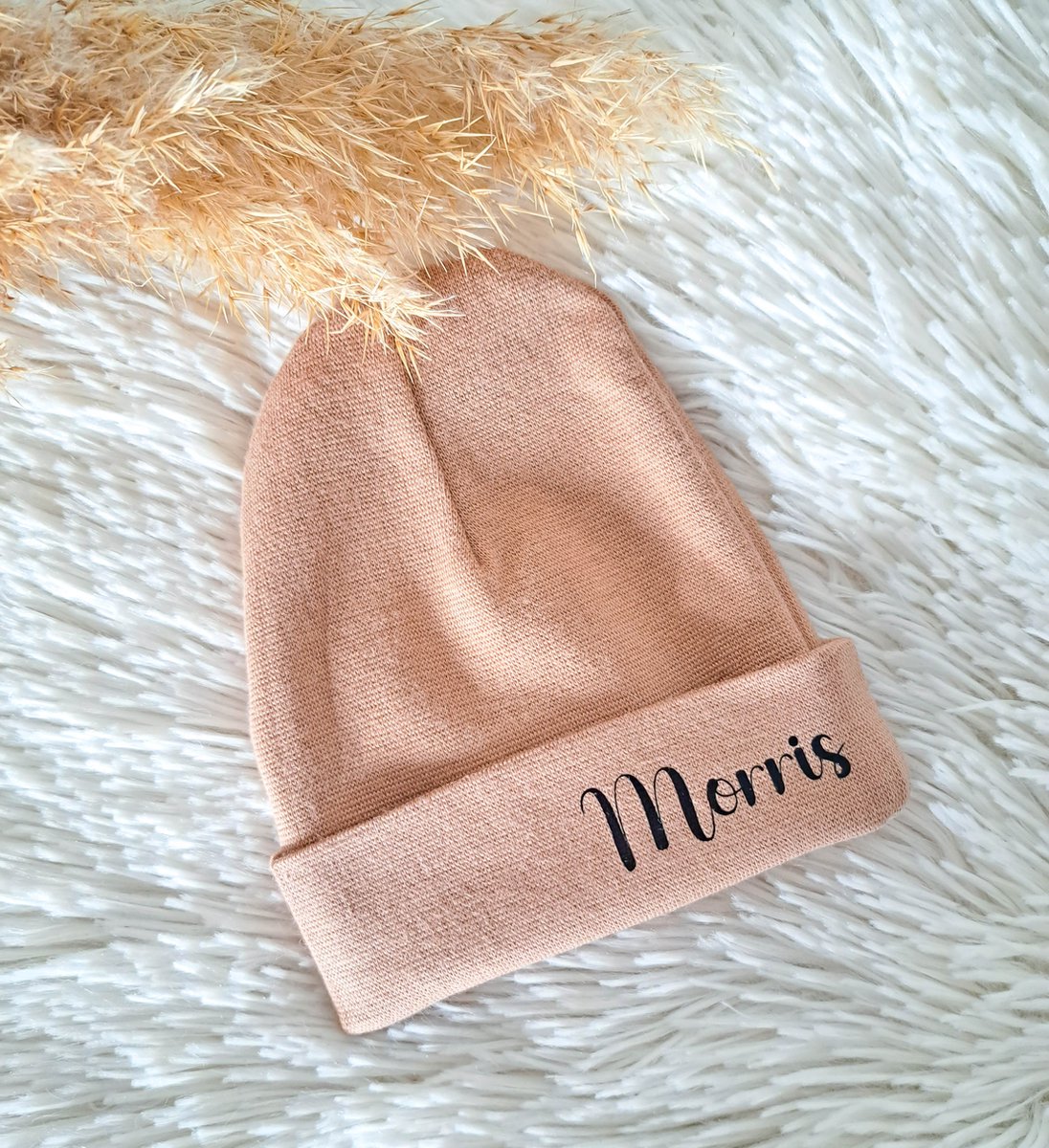 Goedkoopste Babymutsje met naam | Newborn | Baby | Gepersonaliseerd | LTM baby | Mokka | Bruin | Zwanger | Kraamcadeau