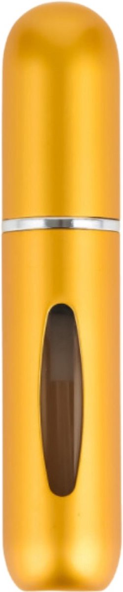 Goedkoopste T.O.M. Parfumverstuiver- 1 Parfumvuller 5 ML -Mat Goud-Geel- 1 Parfum verstuiver navulbaar - Verstuiver flesje leeg - Draagbare Mini navulbare Spray - Navulling Parfum flesje - Hervulbare Parfumfles - Travel Size