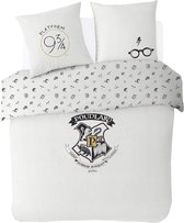 Harry Potter Dekbedovertrek- Katoen- 2persoons- 220x240- Dekbed Draco- Hogwarts Logo