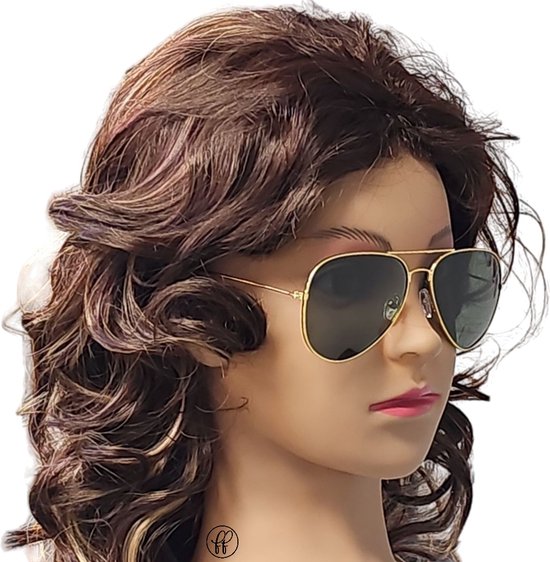 Fako Sunglasses® - Pilotenbril - Polariserend - Polarized - Piloot Zonnebril - Heren Zonnebril - Dames Zonnebril - Goud - Donkergroen van Fako Sunglasses® — afbeelding 5