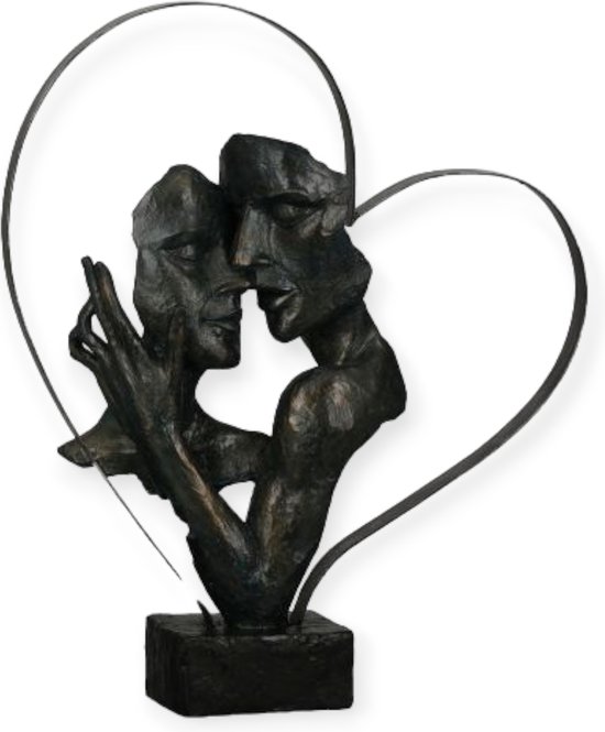 Sculptuur - Beeld - De essentie van liefde - 10x32x37 - Polyresin en Metaal - Bronskleur