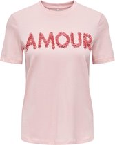 Only T-shirt Onllucia Life Reg S/s Slit Top Box 15324070 Candy Pink/amour Dames Maat - L