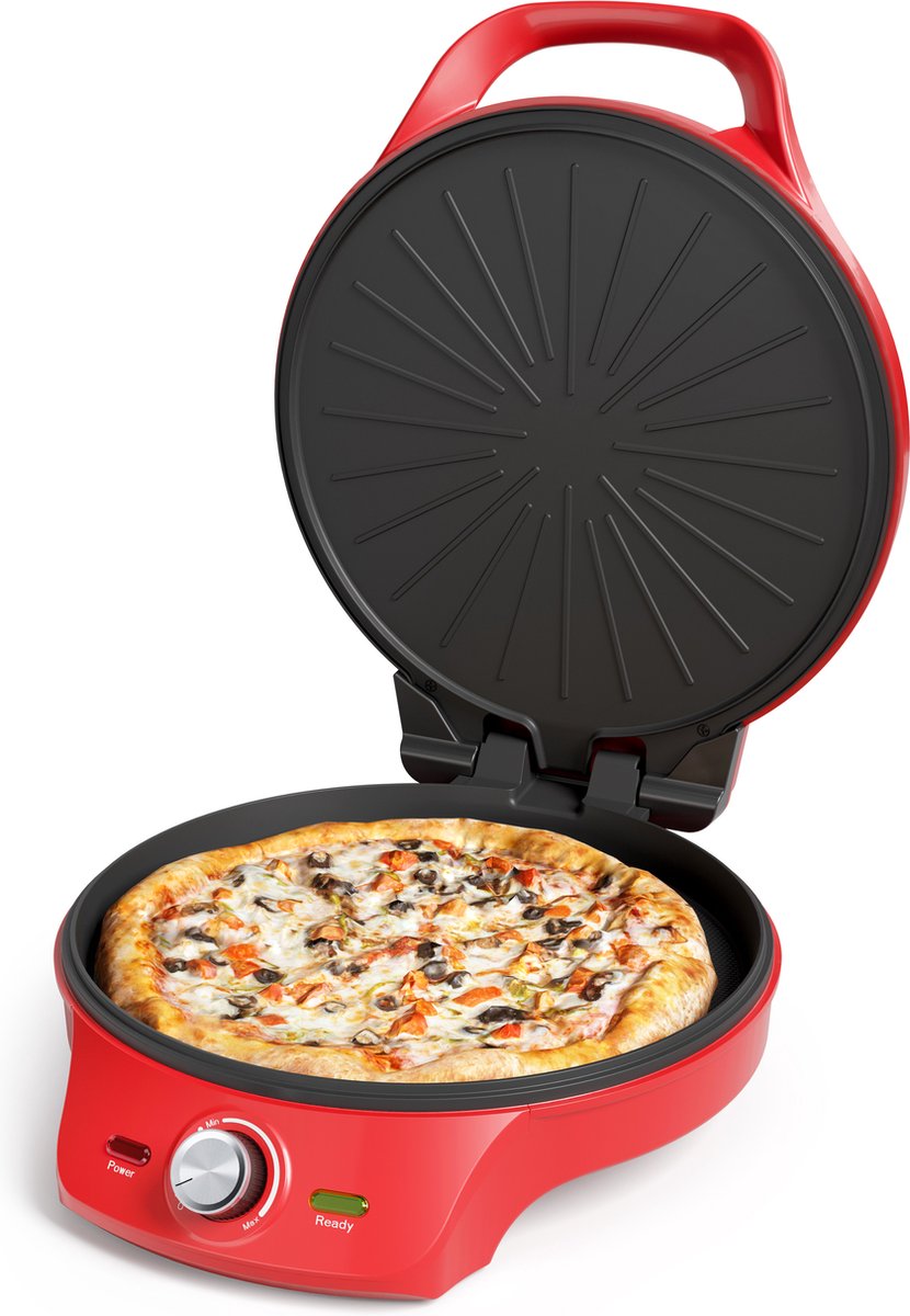 Princess Pizza maker 115007 - Pizzaoven - Regelbare thermostaat tot 220C - Rood - Ø30cm - ook te gebruiken als tafelgrill - voor verse en diepvriespizza's – foto 3