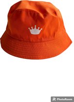 Nederland Fan Gear - Oranje bucket hat hoedje met Logo Witte Kroon - Zomer Voetbal Feesten - EK - UEFA Euro 2024