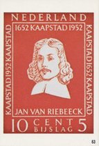 Briefkaart met afbeelding Jan van Riebeeck postzegel