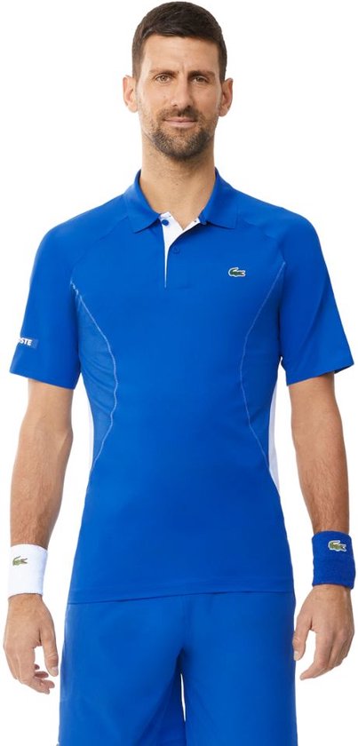 Lacoste Polo Shirt Sport Novak Djokovic Ultra-Dry Heren Blauw