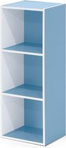 Bastix - 3-traps boekenkast met open plank, wit/lichtblauw