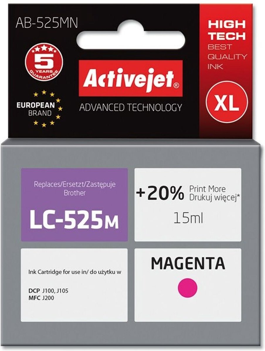 Originele inkt cartridge Activejet AB-525MN Magenta