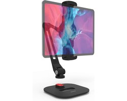 Caliber Tablet Houder - Zeer stabiele Tablet Standaard - Professioneel - Stijlvol en geschikt voor Thuis, Kantoor, Auto, Boot, Caravan - iPad houder - Verstelbare Arm - Met Bureauklem, Voet en Zuignap (EM-SET-SRE)