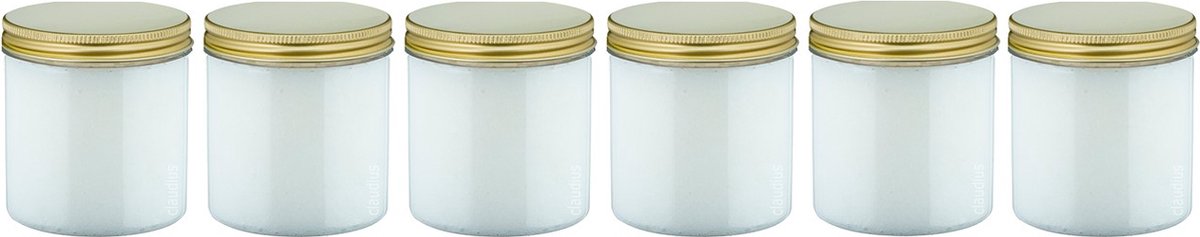 Goedkoopste Luxe Verzorgende Bodyscrub-Gel Bamboe - 400 gram - Pot met gouden deksel - set van 6 stuks - Hydraterende Lichaamsscrub