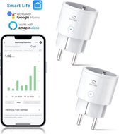 EIGHTREE - Smart Plug - Wifi - 2-delige set - Slimme Stekker - App Bediening - Verbruiksmeter - Energiemeter -Spraakbediening met Alexa & Google Home - ET20-2