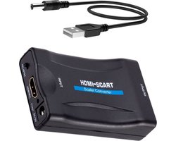 Femur HDMI naar Scart Adapter - Full HD - 720P / 1080P - Plug & Play - Scart Schakelaar - Zwart