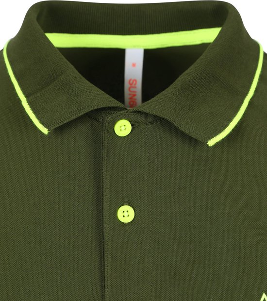 Sun68 - Poloshirt Small Stripe Groen - Modern-fit - Heren Poloshirt Maat 3XL