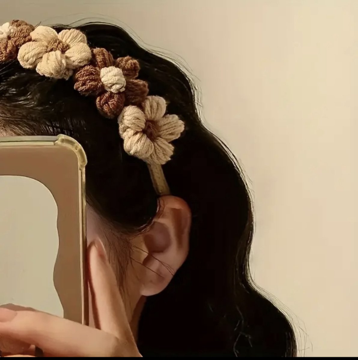 Diadeem wollen bloemen