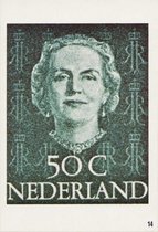Briefkaart met afbeelding Koningin Juliana postzegel
