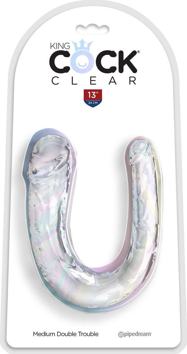 King Cock Clear Dubbele Dildo Trouble 33 cm