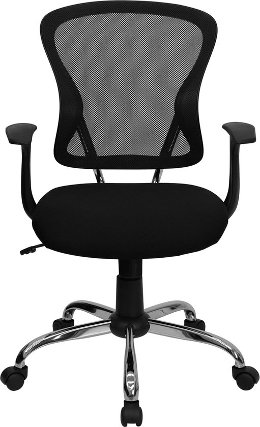 Chaise de bureau filet noir moyen 2525" L x 27" P x 4225" H avec accoudoirs