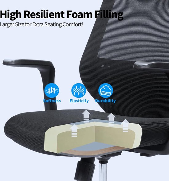 Milacyee bureaustoel, ergonomische bureaustoel comfortabele