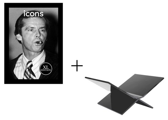 Tafelboek Icons by Oscar + Boekenstandaard Zwart - Koffietaf ... - cover