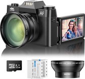 SINEXE Digitale Camera - 4K 48MP Compactcamera - Groothoeklens - Autofocus