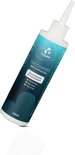 Witte fles EasyGlide Toy Cleaner met blauw en teal design, leunend op witte ondergrond.
