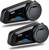 Shoppee Interphone pour casque-casque de moto- Casque Bluetooth 1000m- Groupe BT 5.0 Interphone avec radio FM Support 6 Riders