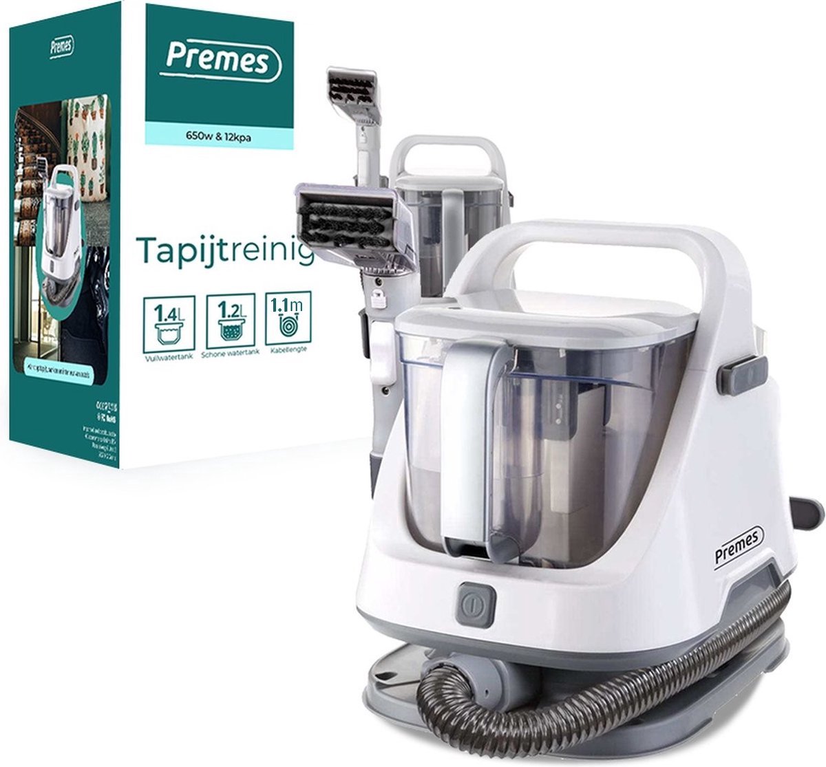 Premes - Tapijtreiniger Premium - Vlekkenreiniger - Tapijtreiniger stofzuiger - Tapijtreiniger machine - Bank reiniger - Tapijtreinigers - Reinigingsmachine