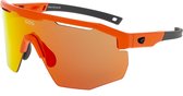 ARGO Matt Oranje Polarized Sportbril met UV400 Bescherming en Flexibel TR90 Frame - Unisex & Universeel - Sportbril - Zonnebril voor Heren en Dames - Fietsaccessoires - Extra Lens (Cat.0)