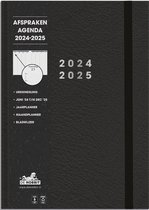 Hobbit - Afsprakenagenda - 2024-2025 - 1 week op 2 pagina's - A4 (21 x 29,7 cm) - Lederlook zwart