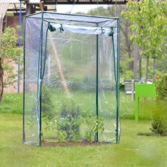 KANWOD Broeikas tuin met 4 planken - tomatenkas - foliekas winterbestendig voor balkon, terras, tuin - eenvoudig te monteren - transparant - 158 x 68 x 50 cm