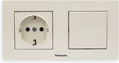 Panasonic-Stopcontact Schakelaar Combinatie-Wit-Randaarde-Compleet-Karre Plus Serie