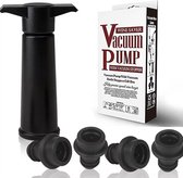 Wijnstopper - Vacuüm Wijnpomp - Wijn Vacuüm Pomp - Vacumeren - Vacuum Pomp - 4 Stuks - Zwart
