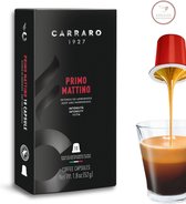 100 Italiaanse Espresso Koffiecups Nespresso Compatibel - Caffe Carraro Primo Mattino Blend - Intensiteit 11/14 - Voor Nespresso Citiz, Pixie, Inissia, enz.