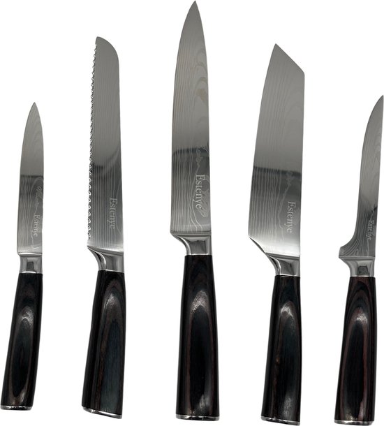 Blade Masters 5-delige Messenset - Authentieke Japanse Stijl Messen - High Carbon Staal - Complete set