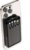 Zybra® Lite MagSafe Powerbank 10000 mAh (22.5 Watt Oplader) - Inclusief Bedraad Laden – 22.5 Watt USB-C Poort - Zwart - Magnetisch & Draadloos – Voor iPhone 12, 13, 14, 15 en Samsung / Android - Powerbanks