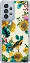 Casimoda® hoesje - Geschikt voor Samsung Galaxy A53 - Zonnebloemen / Bloemen - 2-in-1 case - Schokbestendig - Bloemen - Verhoogde randen - Multi, Transparant