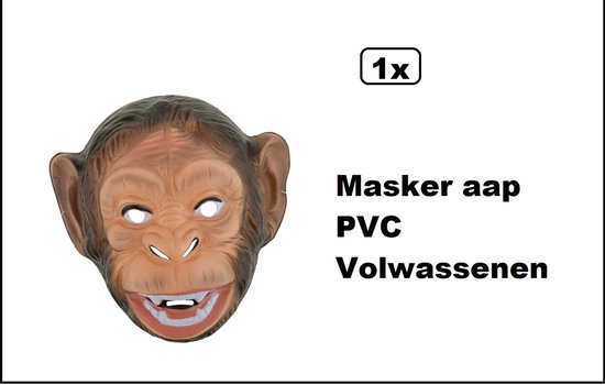 Masker Aap volwassenen - PVC - Dier Thema feest verjaardag monkey ...