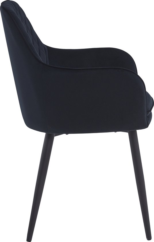 Colenis® - Chaise de salle à manger Laura - Set de 2 - Zwart - Velours - Design