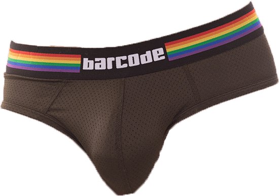 Barcode Berlin Pride Brief Olive - MAAT L - Heren Ondergoed - Slip voor Man - Mannen Slip
