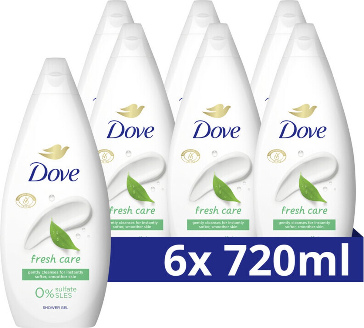Goedkoopste 6x Dove Douchecrème Fresh Care 720 ml