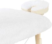 ZenGrowth® Fluffy Fleece Hoeslaken Set met Hoofdsteunhoesje Wit – Deluxe - Massagetafel Hoeslaken – Hygiënisch - Geschikt voor meerdere massagetafels – Extra comfort