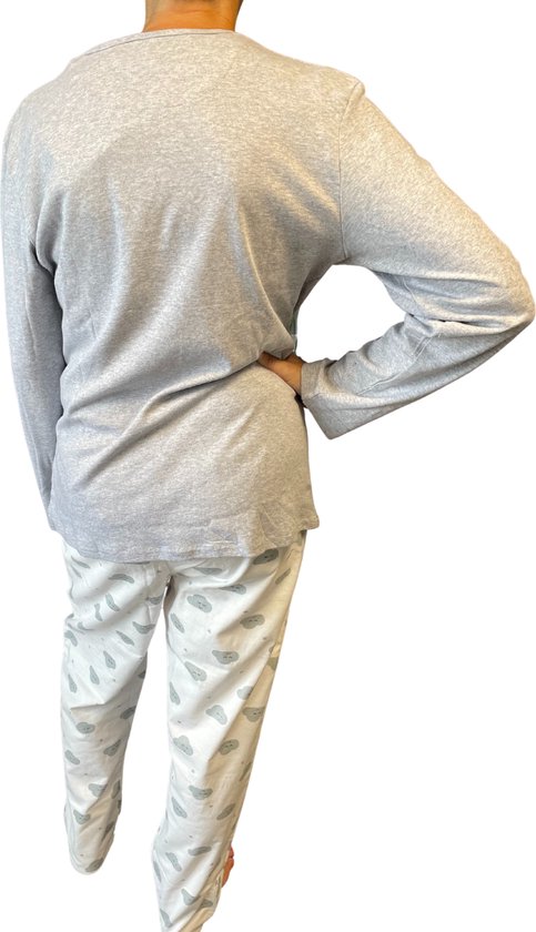 Cocodream/outfitter-dames katoenen pyjama Grey Melange-S