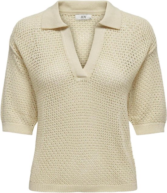 Jacqueline de Yong T-shirt Jdytikka 2/4 Collar V-neck Pull Knt 15325043 Birch Dames Maat - L
