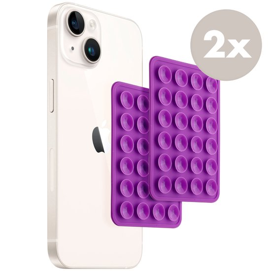 Selencia Zuignap Telefoon Sticker - 2-Pack- Octobuddy Popsocket - Paars