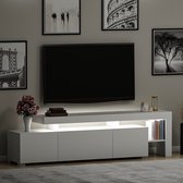 Supellexia- Illuminated - TV Stand- Glossy White